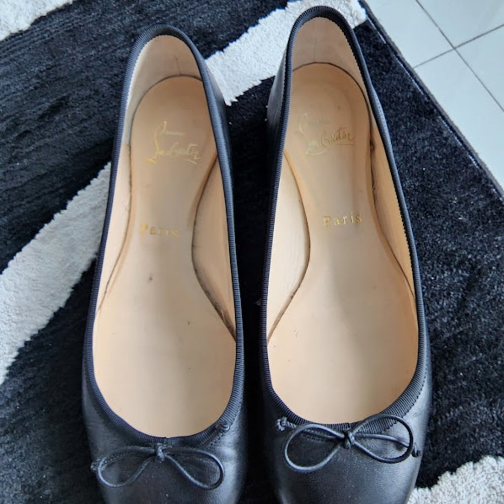 Christian Louboutin Womens La Massine Spike Flat Shoes Size 37 - Picture 2 of 6